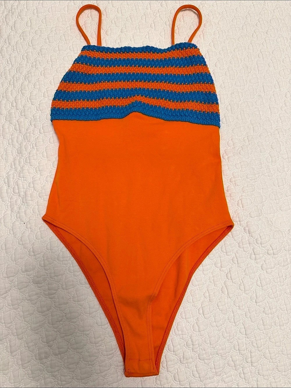 Zara Top in Orange & Blue Size Small. NWT